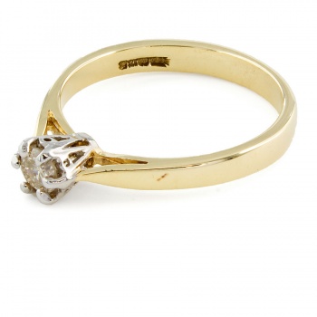 9ct gold Diamond solitaire Ring size L